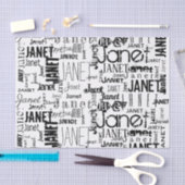 Persoonlijke naam Typografie Black Word Cloud Tissuepapier (Craft)