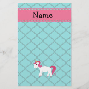 Persoonlijke naam unicorn turquoise maroccan briefpapier