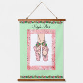 Persoonlijke naam van Ballerina Girl Hangend Wandkleed (Voorkant)
