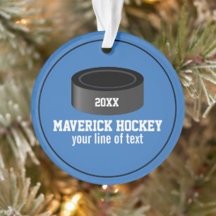 Persoonlijke naam van het team van Hockey Puck Pla Ornament