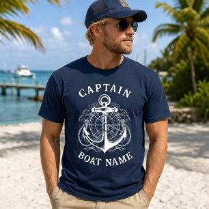 Persoonlijke naam van nautische kapitein Boot Anke T-shirt