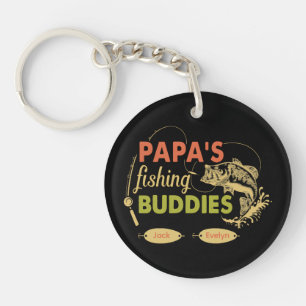 Persoonlijke naam van papa's vissenmaatjes kleinki sleutelhanger
