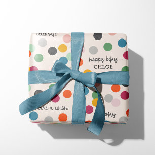 Persoonlijke naam Verjaardagsconfetti Cadeaupapier
