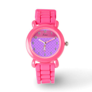 Persoonlijke naam verpleegster pastel paarse harte horloge