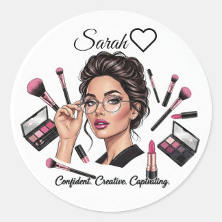 Persoonlijke Naam Visagist Sticker - Elegant