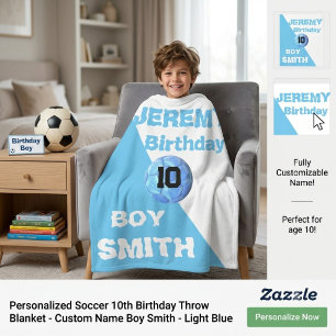 Persoonlijke naam voetbal verjaardag sport fleece deken