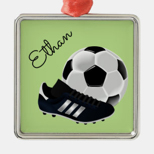 Persoonlijke naam voetbal Voetbal/Football thema Metalen Ornament