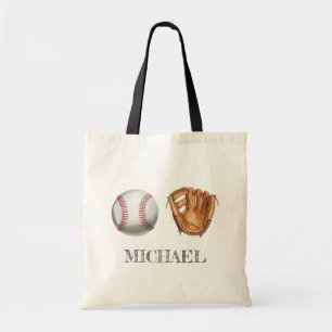 Persoonlijke naam Waterverf honkbalhandschoenen Tote Bag