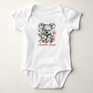 Persoonlijke naam waterverf koala beer romper