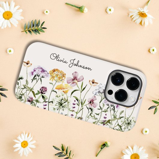 Persoonlijke naam Wilde Bloementuin Case-Mate iPhone Case