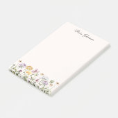 Persoonlijke Naam Wilde Bloementuin Post-it® Notes (Schuin)
