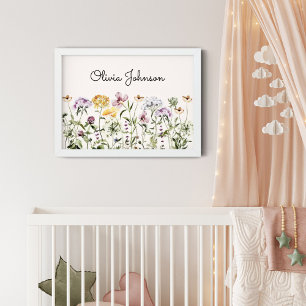 Persoonlijke Naam Wilde Bloementuin Poster
