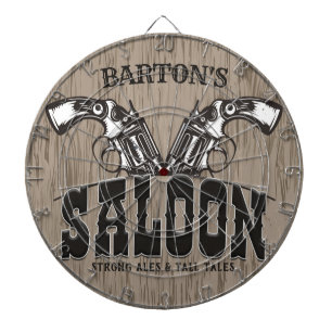 Persoonlijke naam Wilde West Pistool Revolver Salo Dartbord