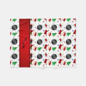 Persoonlijke naam wit bowlen kerstpatroon fleece deken (Voorkant (Horizontaal))