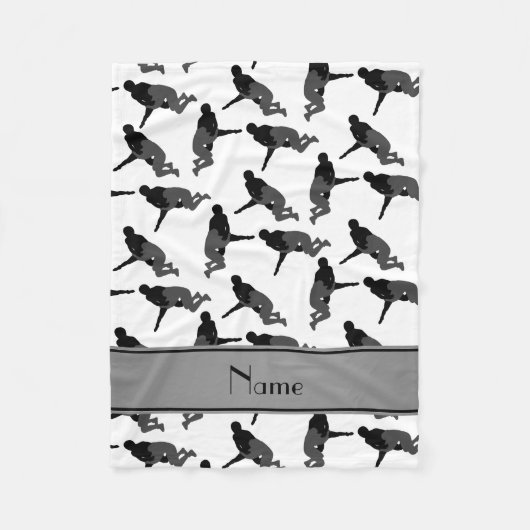 Persoonlijke naam wit worstelen fleece deken (Voorkant)