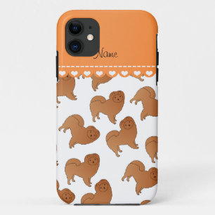 Persoonlijke naam Witte chow-honden iPhone 11 Hoesje