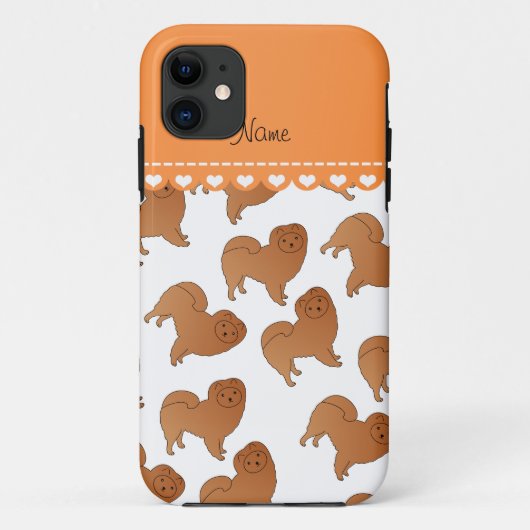 Persoonlijke naam Witte chow-honden Case-Mate iPhone Case (Achterkant)