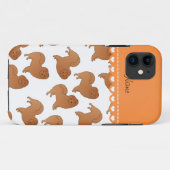 Persoonlijke naam Witte chow-honden Case-Mate iPhone Case (Achterkant (horizontaal))