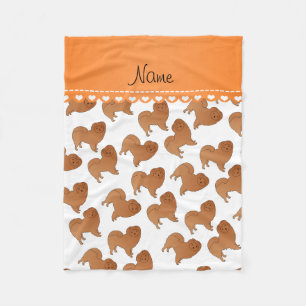Persoonlijke naam Witte chow-honden Fleece Deken