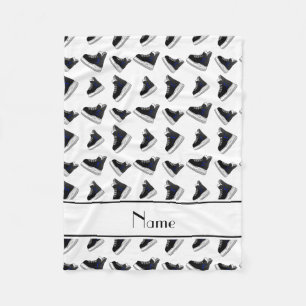 Persoonlijke naam witte hockeyschaatsen fleece deken
