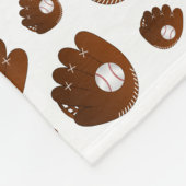 Persoonlijke naam: witte honkbalhandschoenen fleece deken (Hoek)