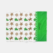 Persoonlijke naam Witte kerstkoekjes Fleece Deken (Voorkant (Horizontaal))