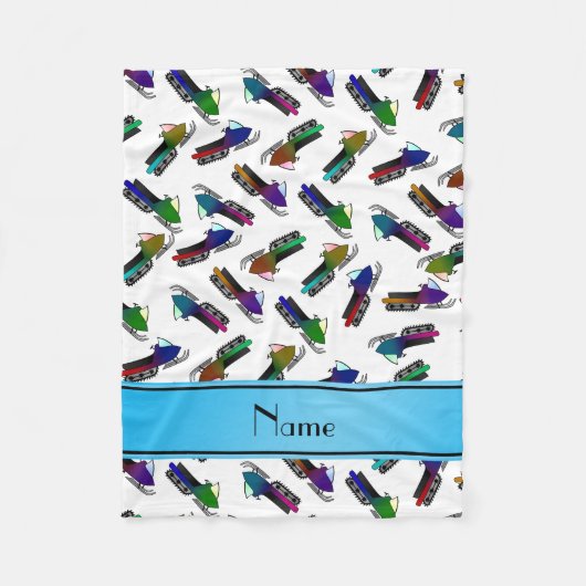 Persoonlijke naam witte sneeuwscooters fleece deken (Voorkant)