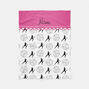 Persoonlijke naam witte volleyballen silhouettes fleece deken
