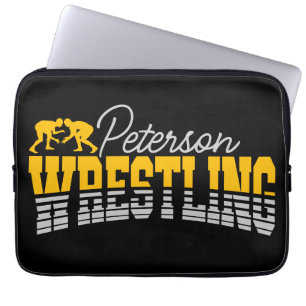 Persoonlijke NAAM Wrestling School Team Wrestler Laptop Sleeve