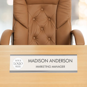 Persoonlijke naam Zakelijk logo Modern Minimalisti Bureau Naambordje