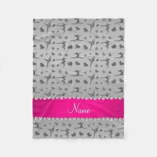 Persoonlijke naam zilvergymnastiek fleece deken (Voorkant)