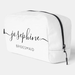 Persoonlijke naam zwart wit Bruidsmeisje Make-up Toilettasje