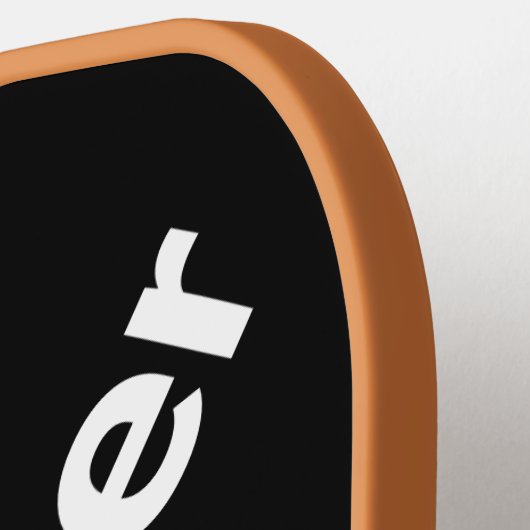 Persoonlijke naam zwart-wit pickleball paddle (Links Detail)