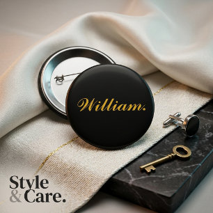 Persoonlijke naam zwarte badge stijl pinback knoop ronde button 5,7 cm