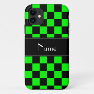 Persoonlijke naam zwarte en neongroene controleurs iPhone 11 hoesje