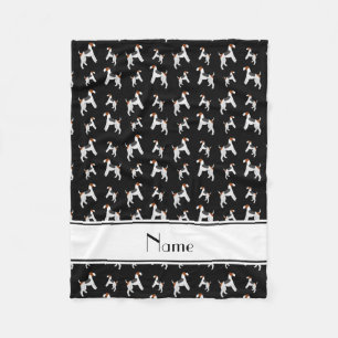 Persoonlijke naam zwarte fox doodshonden fleece deken