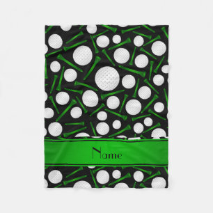 Persoonlijke naam zwarte golfballen t-shirt fleece deken