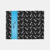 Persoonlijke naam zwarte hockeyschaatsen fleece deken (Voorkant (Horizontaal))