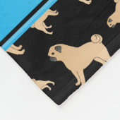 Persoonlijke naam zwarte pug-honden fleece deken (Hoek)