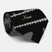 Persoonlijke naam zwarte vlinders stropdas (Opgerold)