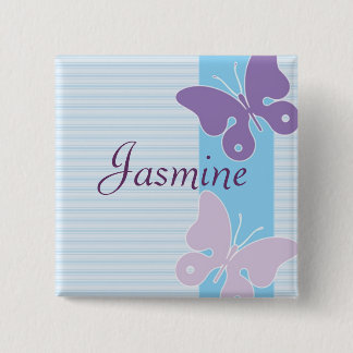 Persoonlijke naamkaart - Butterflies Vierkante Button 5,1 Cm