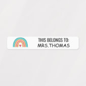 Persoonlijke naamlabels voor leraren – Regenboogon Labels (Design 1)