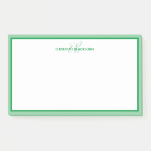 Persoonlijke naammonogram beginletters groen post-it® notes
