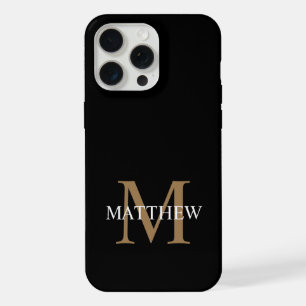 Persoonlijke naammonogram Zwart iPhone 15 Pro Max Hoesje