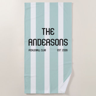 Persoonlijke naamontwerp voor pickleballclub strandlaken