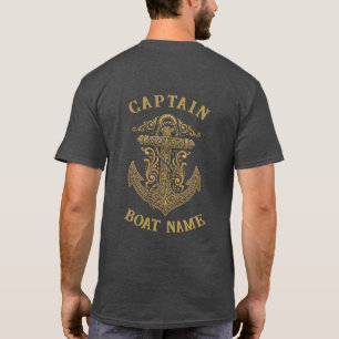 Persoonlijke Naamse Kapitein Anker Boot T-shirt