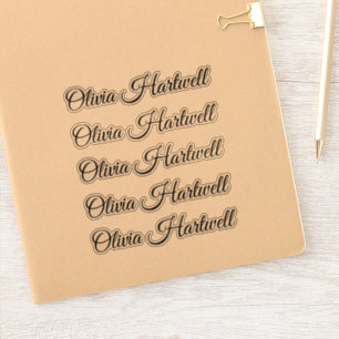 Persoonlijke naamsticker – 5 keer herhaald sticker