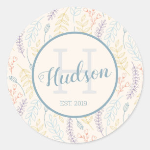 Persoonlijke naamstickers ronde sticker