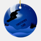 Persoonlijke nachtboarden met Moon Mountain Keramisch Ornament (Achterkant)