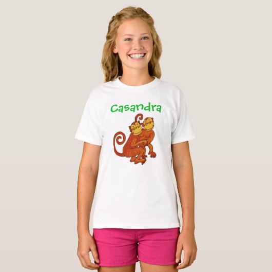 Persoonlijke /name .Monkeys/Noah's Floating Zoo T-shirt (Voorkant volledig)